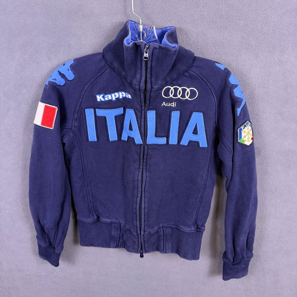Kappa FISI Italia Ski Team Faded Fleece Jacket Womens XS VTG Audi Italy Y2K